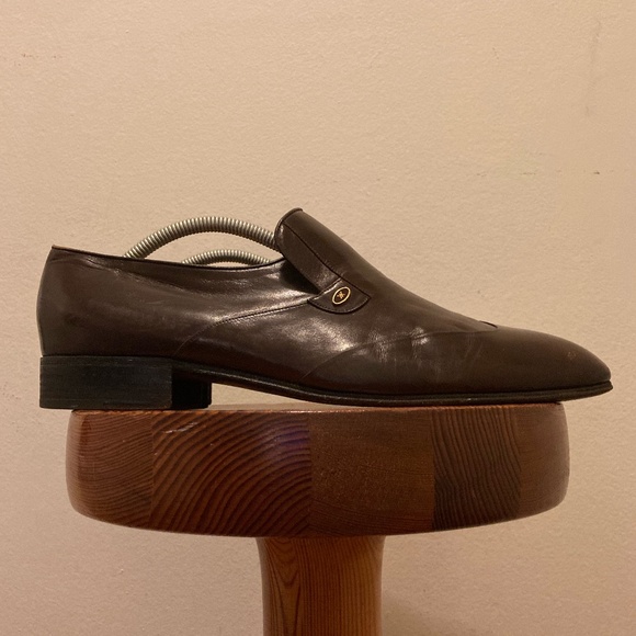 Artioli Classic Brown Leather Slip-On Dress Shoes